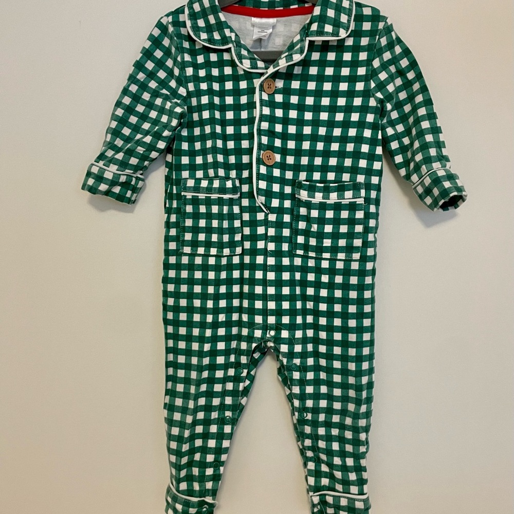 🔥2 for $25🔥Indigobaby Green Check PJ / Playsuit